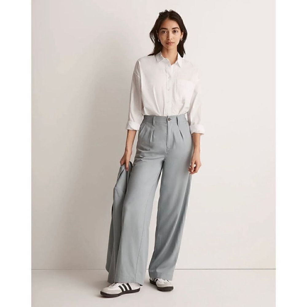 MADEWELL The Neale Straight-Leg Pant in Drapeweave Gray Blue Women’s Size 0